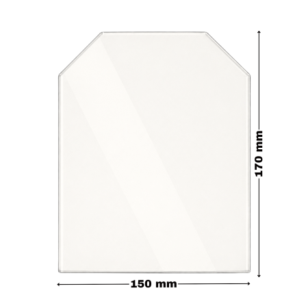 STICLĂ TERMOREZISTENTĂ - STICLĂ TERMOREZISTENTĂ 170x150 mm - UȘĂ SOBĂ/ȘEMINEU COMBI