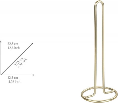 Suport prosoape de bucatarie Wenko Gina 32,5 cm inaltime diametru 12,5 cm auriu mat 53249100 [1]