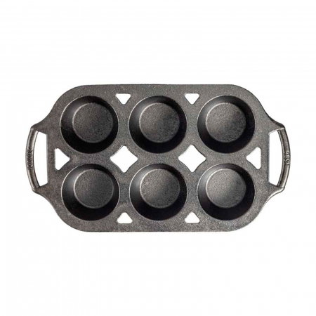 Tava din fonta cu 6 cupe pentru briose Lodge 32 x 18 cm L-BW6MFN [1]