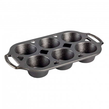 Tava din fonta cu 6 cupe pentru briose Lodge 32 x 18 cm L-BW6MFN [0]
