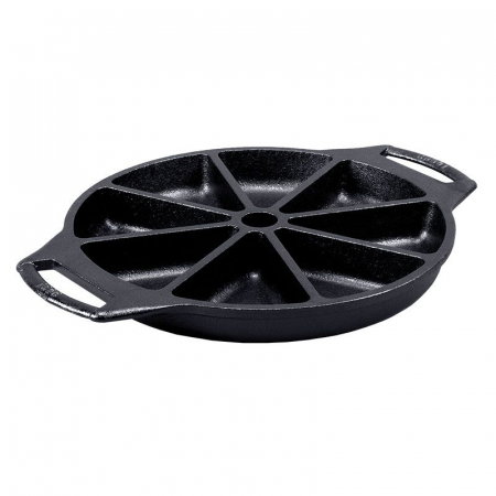 Tavi & forme de copt - Tava rotunda din fonta cu 8 triunghiuri pentru tarta Lodge 22,7 cm L-BW8WP