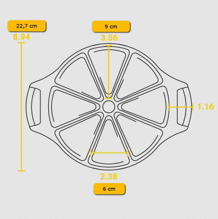 Tava rotunda din fonta cu 8 triunghiuri pentru tarta Lodge 22,7 cm L-BW8WP [7]