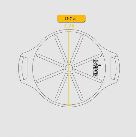 Tava rotunda din fonta cu 8 triunghiuri pentru tarta Lodge 22,7 cm L-BW8WP [9]