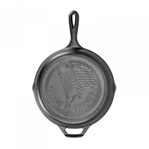 VASE DE GĂTIT - Tigaie adanca rotunda din fonta cu maner si logo American Flag Lodge 26 cm L-8SKFLAG