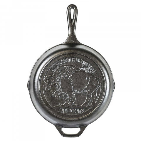 VASE DE GĂTIT - Tigaie adanca rotunda din fonta cu maner si logo Buffalo Nickel Lodge 26 cm L-8SK3BN