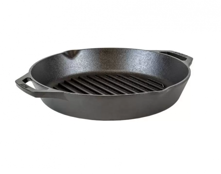 Vase pentru gătit din fontă - TIGAIE GRILL ADANCA DIN FONTA CU MANERE 30 CM LODGE L-10GPL