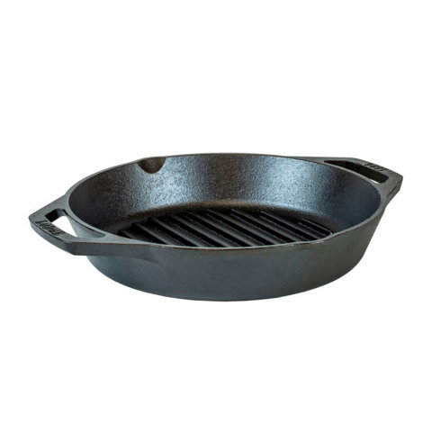 VASE DE GĂTIT - Tigaie grill adanca rotunda din fonta cu manere Lodge 26 cm L-8GPL