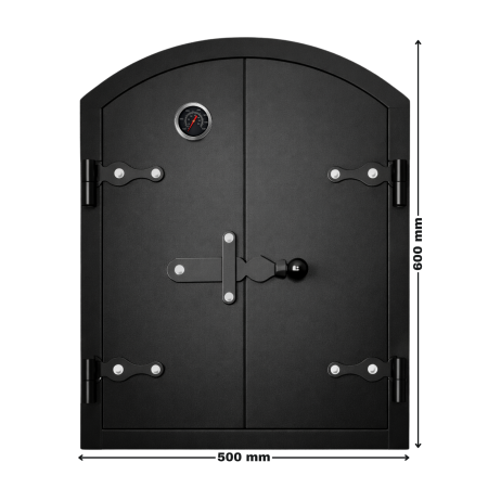 Ușă afumătoare oțel 600x500 mm cu termometru inox 350°C [1]