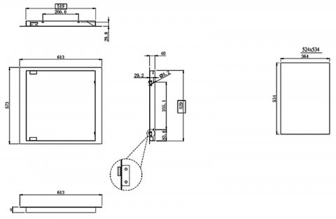 Usa din inox cu cadru built-in 45 x 57 x 4 cm pentru insula si bucatarie exterioara Grandhall A08001002T [3]