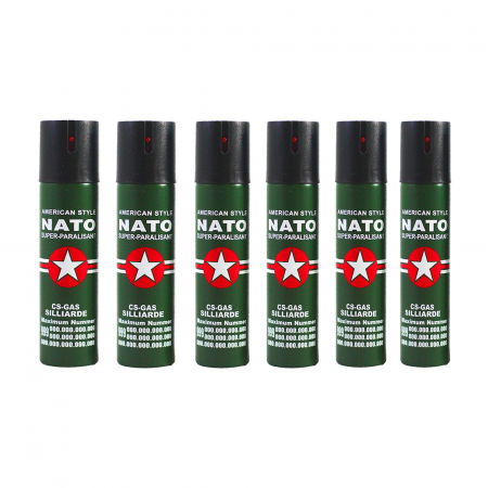 Seturi & accesorii autoaparare - Set 6 sprayuri autoaparare NATO, propulsie jet, 60 ml