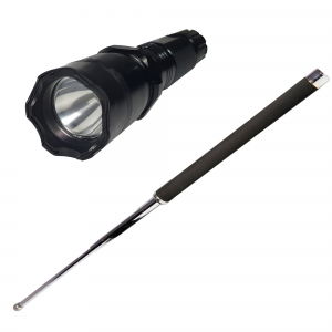 Seturi & accesorii autoaparare - Lanterna cu electrosoc cu acumulator, LED, baston inclus