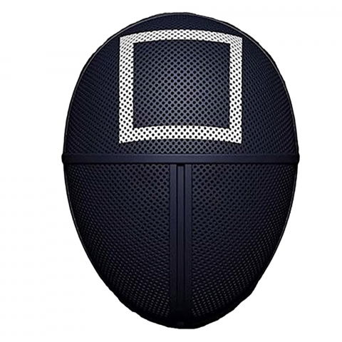 Accesorii costume copii - Masca de plastic, Jocul Calamarului, Patrat, plastic, negru, 24 cm