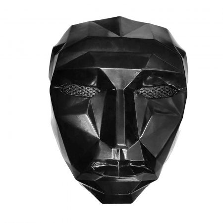 Accesorii costume copii - Masca de plastic IdeallStore®, Squid Game, Lider, plastic, negru, 20 cm