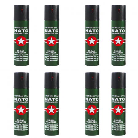 Seturi & accesorii autoaparare - Set 8 sprayuri autoaparare NATO, propulsie jet, 60 ml - Copie