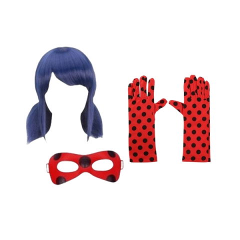 Accesorii costume copii - Set accesorii costum Buburuza, peruca, masca, manusi, marime universala