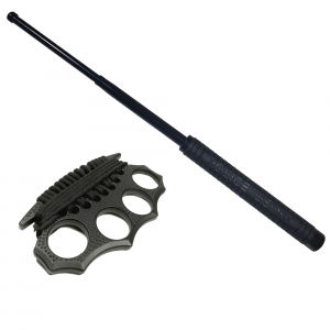 Seturi & accesorii autoaparare - Set box, model 2019, cu snur si baston telescopic, Police, 50 cm