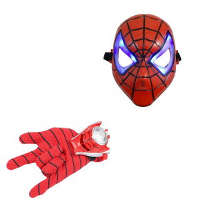 Accesorii costume copii - Set manusa cu lansator Spiderman si masca LED