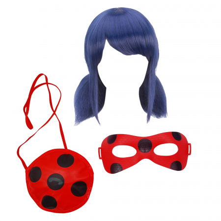 Accesorii costume copii - Set trei accesorii pentru costum IdeallStore®, Buburuza Miraculoasa, marime universala, rosu