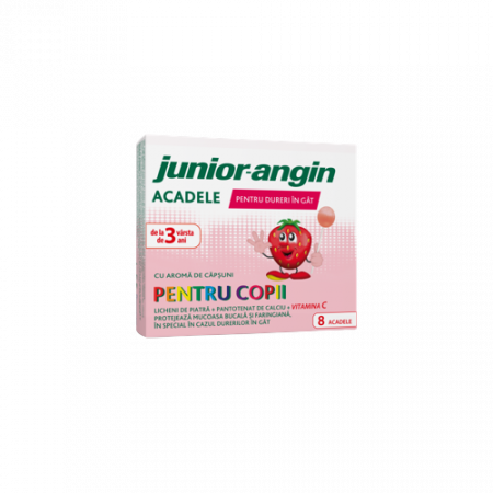 Suplimente alimentare copii - Junior-Angin Pentru Copii, 8 Acadele Cu Aroma De Capsuni