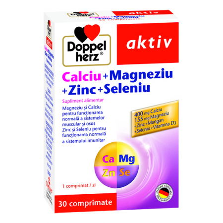 Altele - Doppelherz Aktiv Calciu+Magneziu+Zinc+Seleniu, 30 Comprimate