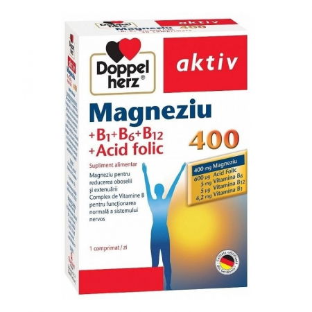 Altele - Doppelherz Aktiv Magneziu 400+B1+B6+B12+Acid Folic, 30 Comprimate