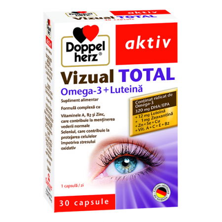Ochii- oglinda sufletului - Doppelherz Aktiv Vizual Total Omega-3+Luteina, 30 Capsule