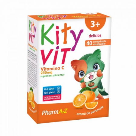 Suplimente alimentare copii - Kityvit Vitamina C, 40 Comprimate Masticabile Cu Aroma De Portocale