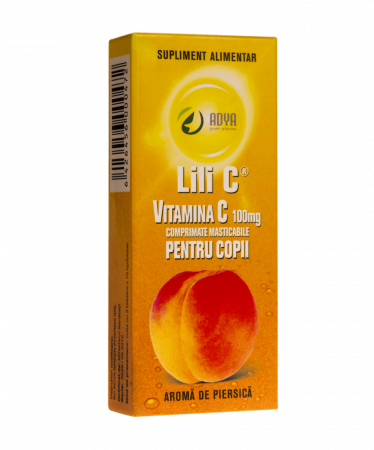Suplimente alimentare copii - Lili C Vitamina C 100 Mg Pentru Copii, Aroma De Piersica, 30 Comprimate Masticabile