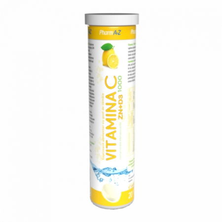 Vitamine si minerale - Vitamina C 1000 Zn+D3, 20 Comprimate Efervescente