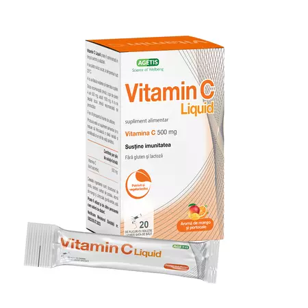 Vitamine si minerale - Vitamina C Liquid , 500 Mg , 20 Plicuri