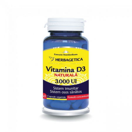 Altele - Vitamina D3 Naturala 3.000 Ui, 60 Capsule Vegetale