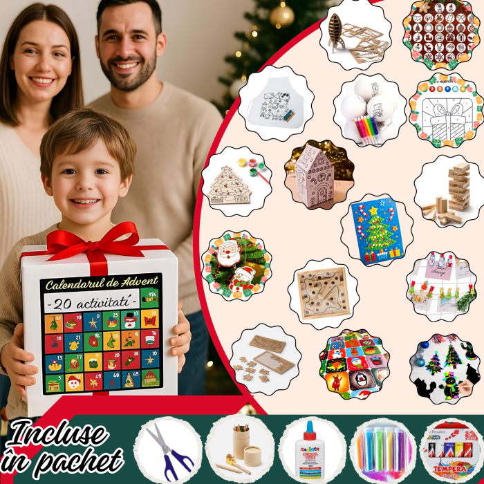 Calendarul de advent cu  20 activități copii SilverBoxPRO extra - Cadou perfect de Craciun [1]