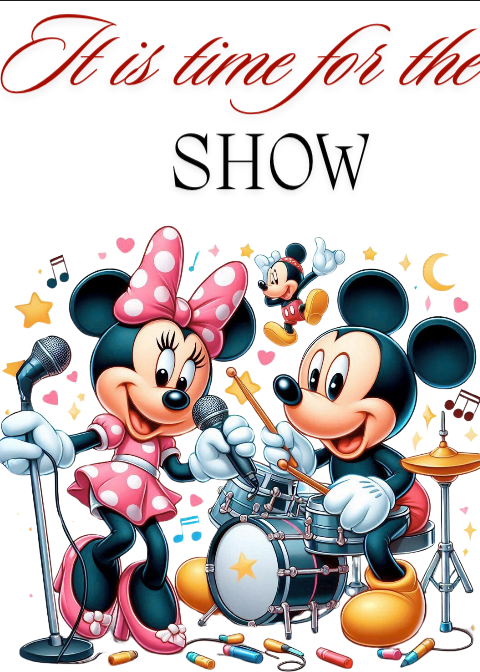 Tricou alb Clasa lui Minnie si Mickey Mouse  it is tim for show din bumbac ABS116.13 [3]