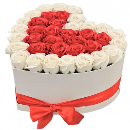 Cadouri aniversare - Aranjament cu trandafiri din sapun LOVE roz