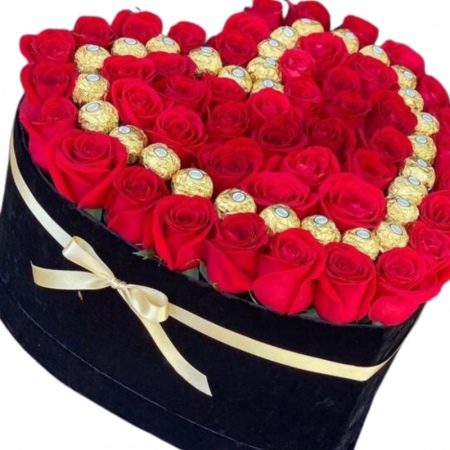 Cadouri aniversare - Aranjament Floral Fererro Red, cu Trandafiri din sapun EC45-29