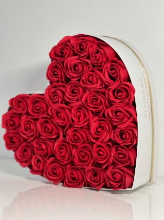Cadouri aniversare - Buchet Red 1 Aranjament cu trandafiri din sapun 35 trandafiri rosii