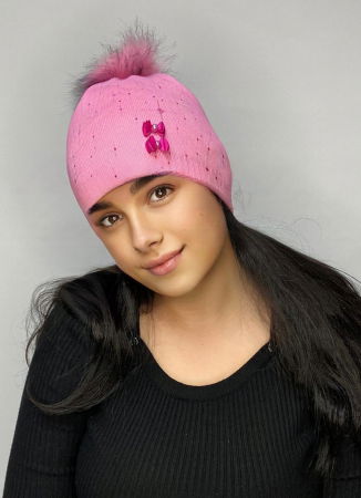 Caciuli copii - Caciula cu ciucure, calduroasa, dublata în interior, acoperă urechile și fruntea