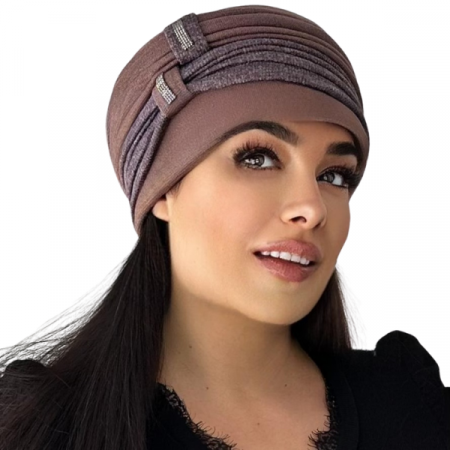 Caciuli si palarii dama - Caciula rafinata de dama Amalia din angora, marime 58-60, captuseala din polar, culoare maro   AMB121M