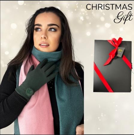 Cadouri aniversare - Cadoul perfect de Craciun set 2in1 cu manusi si esarfa eleganta 5901.VR01