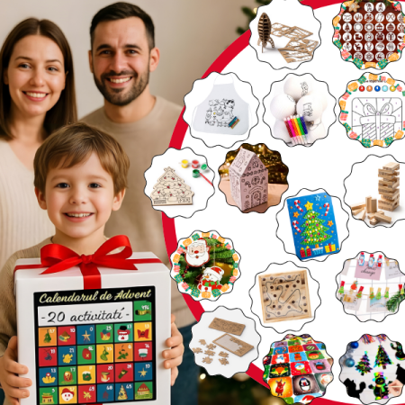 Cadouri copii bebelusi 0+ - Calendarul de advent - Magia Sarbatorilor de Craciun cu  20 activități copii SilverBox