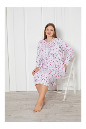 Pijamale BIG SIZE femei - Camasa de noapte serie mare  battal Material Bumbac, Lux, BERF1137