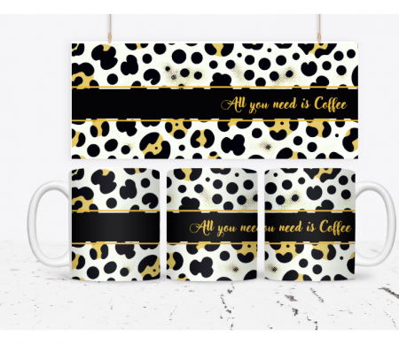 Cadouri aniversare - Cana personalizata  animal print All you need is Coffee  CPA114