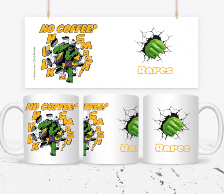 Cadouri copii 7 ani - Cană personalizata copii Incredibilul HULK, eCADOU, HULK10010