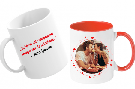 Cadouri pentru Mama - Cana personalizata cu poza si text pentru cuplu Valentines day  CVD1115