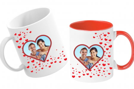 Cadouri pentru Mama - Cana personalizata cu poza si text pentru cuplu Valentines day  tematica port popular romanesc CVD1114