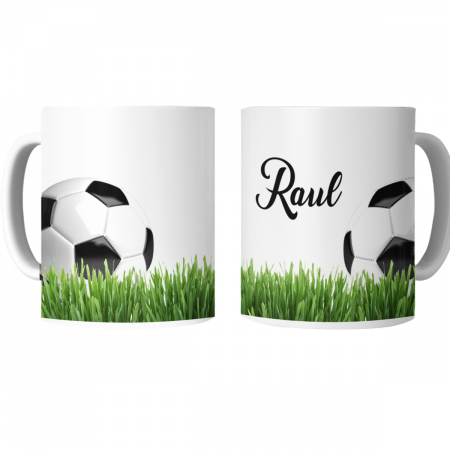 Cană personalizată fotbal cu poză și nume sau text CPF10004