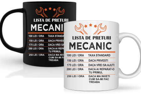 Cadouri aniversare - Cana personalizata Lista preturi Inginer 330ml 3038