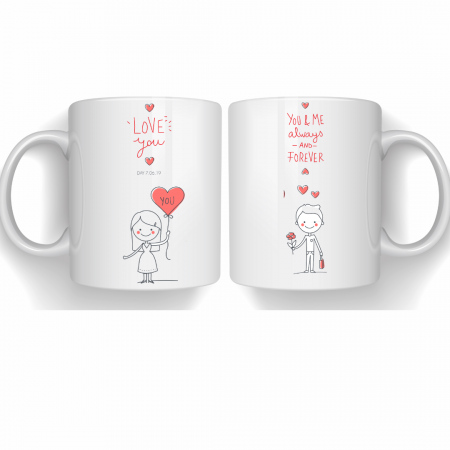 Cadouri aniversare - Set 2 cani personalizate pentru cuplu Valentines Day SCC2001