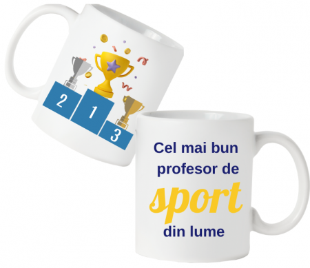 Cadouri aniversare - Cană personalizată pentru cel mai bun profesor de sport din lume COP20043