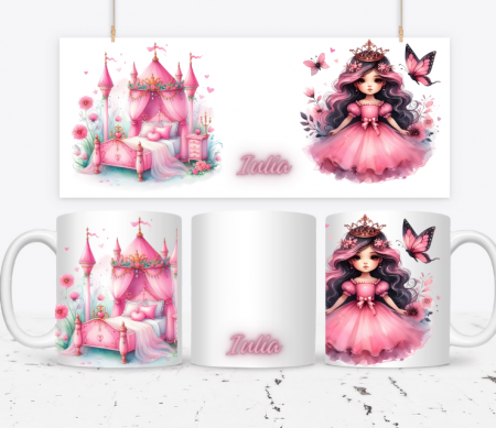 Cadouri copii 7 ani - Cană personalizată pentru fetite cu printese  KID1002 Princess